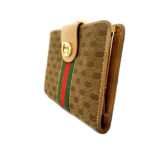 🏆💎💯 Gucci Sherryline Interlocking GG Logo Micro GG Canvas Wallet - Picture 4 of 8